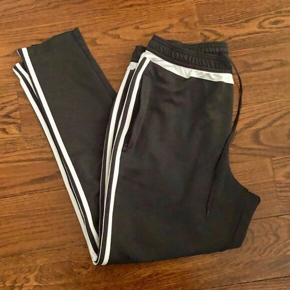 ADIDAS Mens Grey White Stripe Tiro Tapered Training Jogging Pants XL - Picture 2 of 9